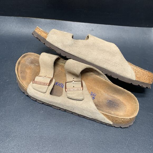 Birkenstock Arizona Sandal Leather Beige Size 41 EU 8 US, Wns 10, Slides Slip On main image 6